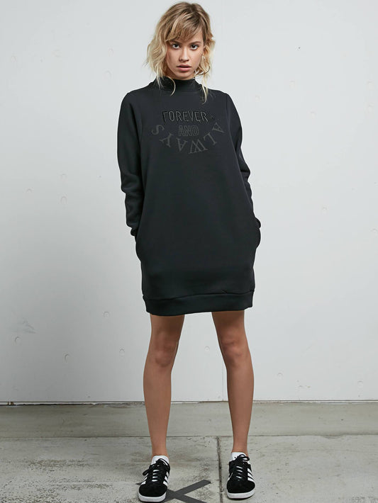 BURN CITY FLCE DRESS VINTAGE BLACK