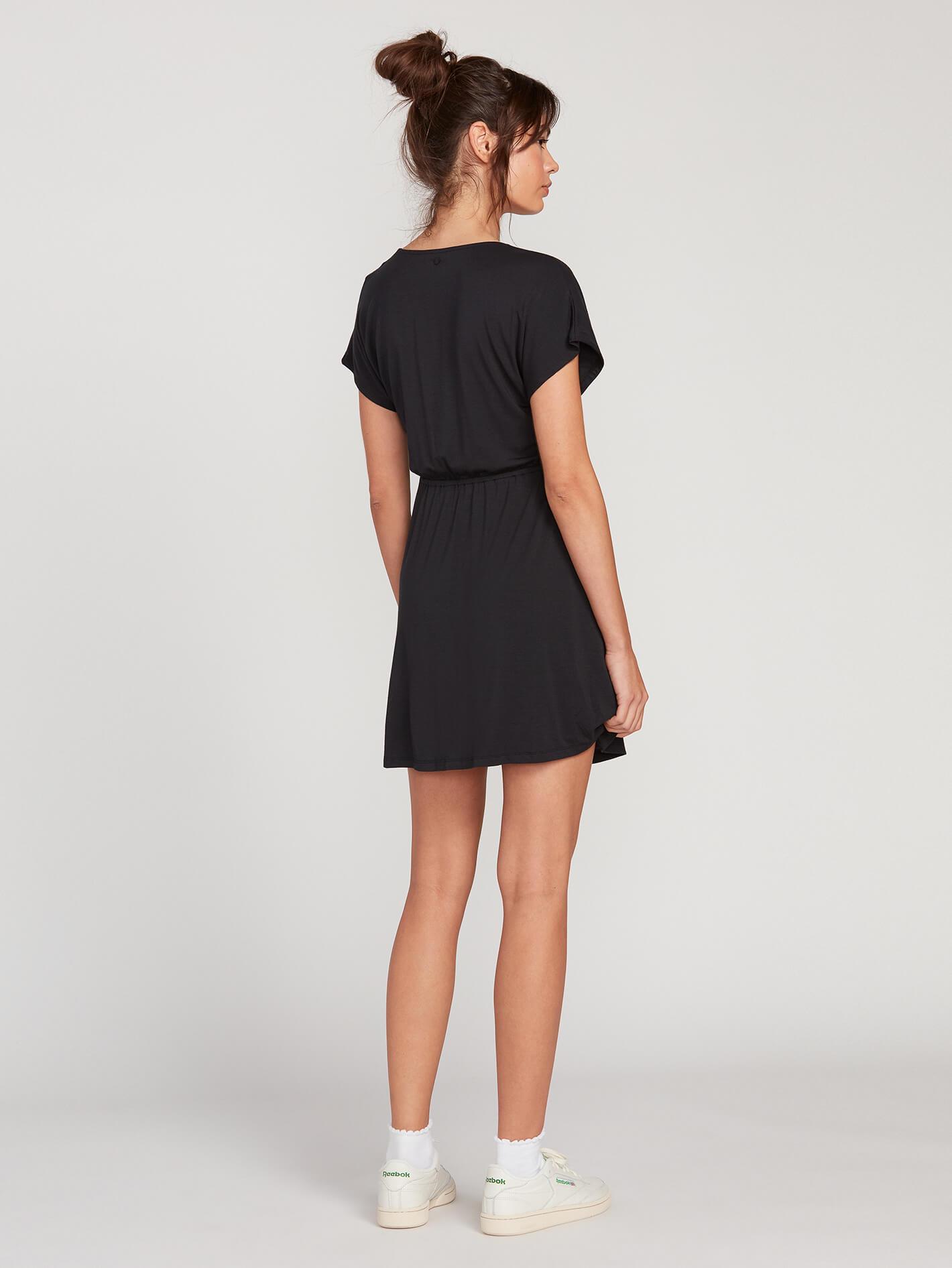 Coco Kleid mit Bindeband vorne – SCHWARZ