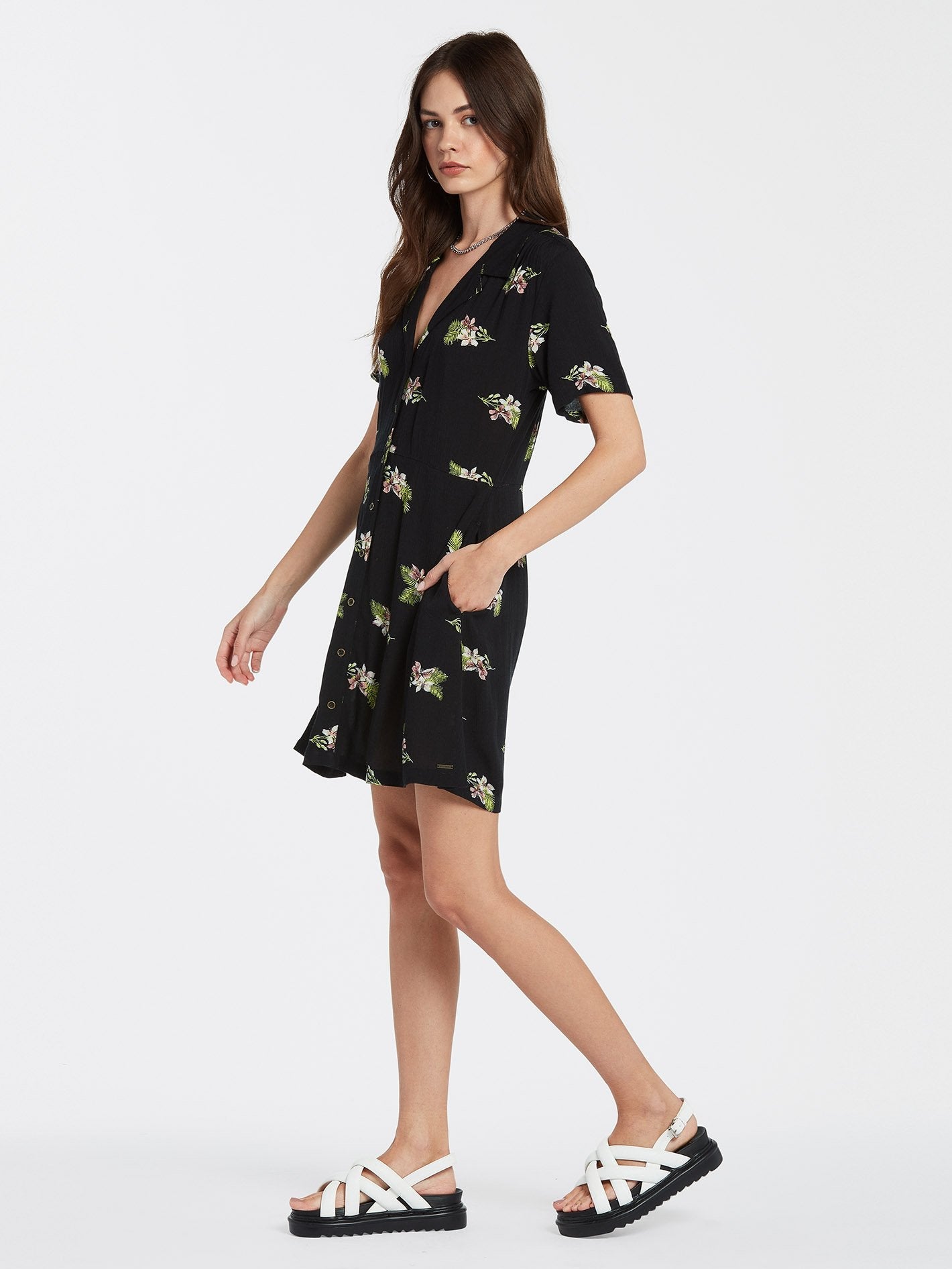 Stormy Tropix Dress - BLACK