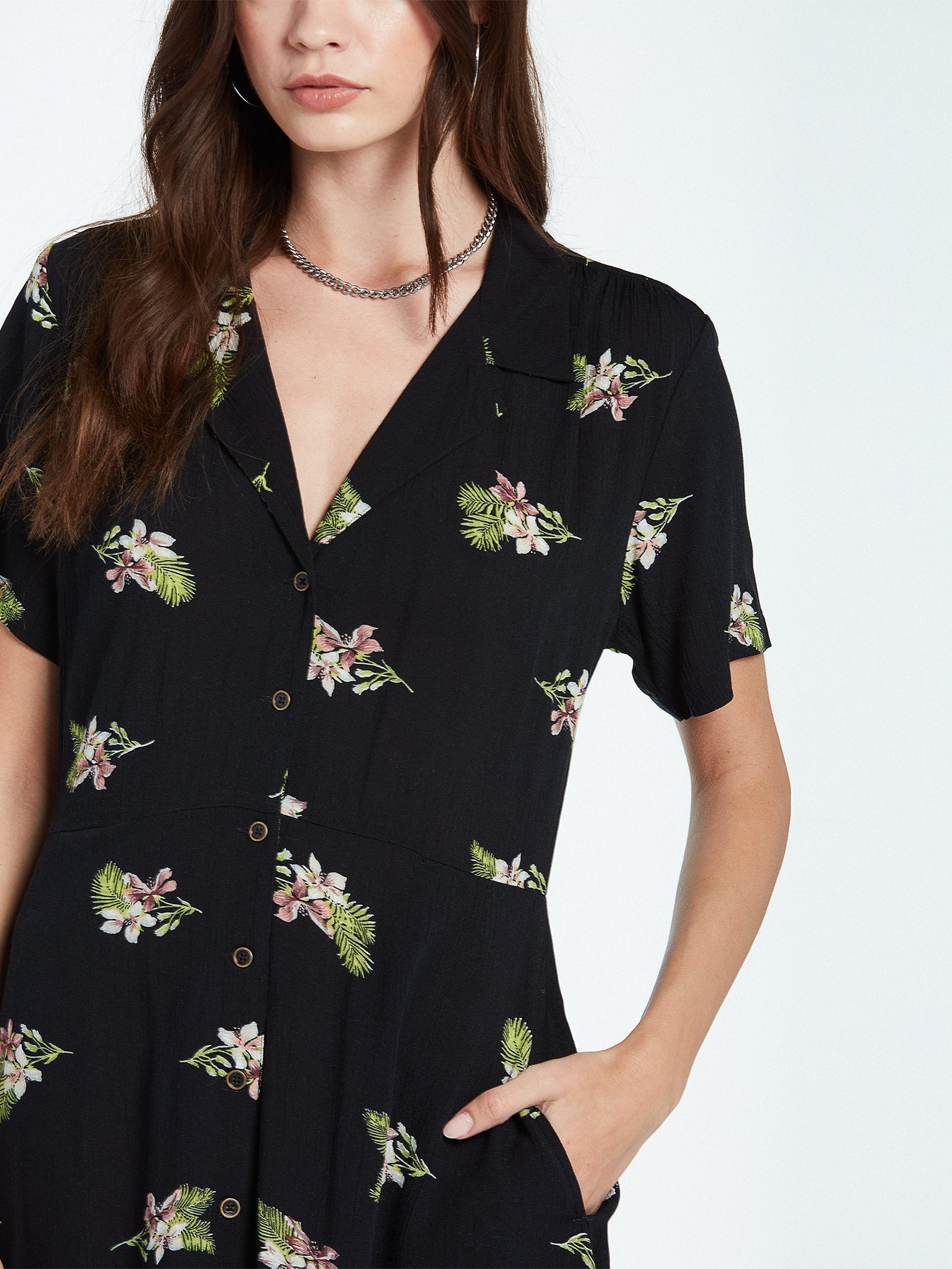 Stormy Tropix Dress - BLACK