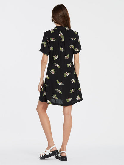 Stormy Tropix Dress - BLACK