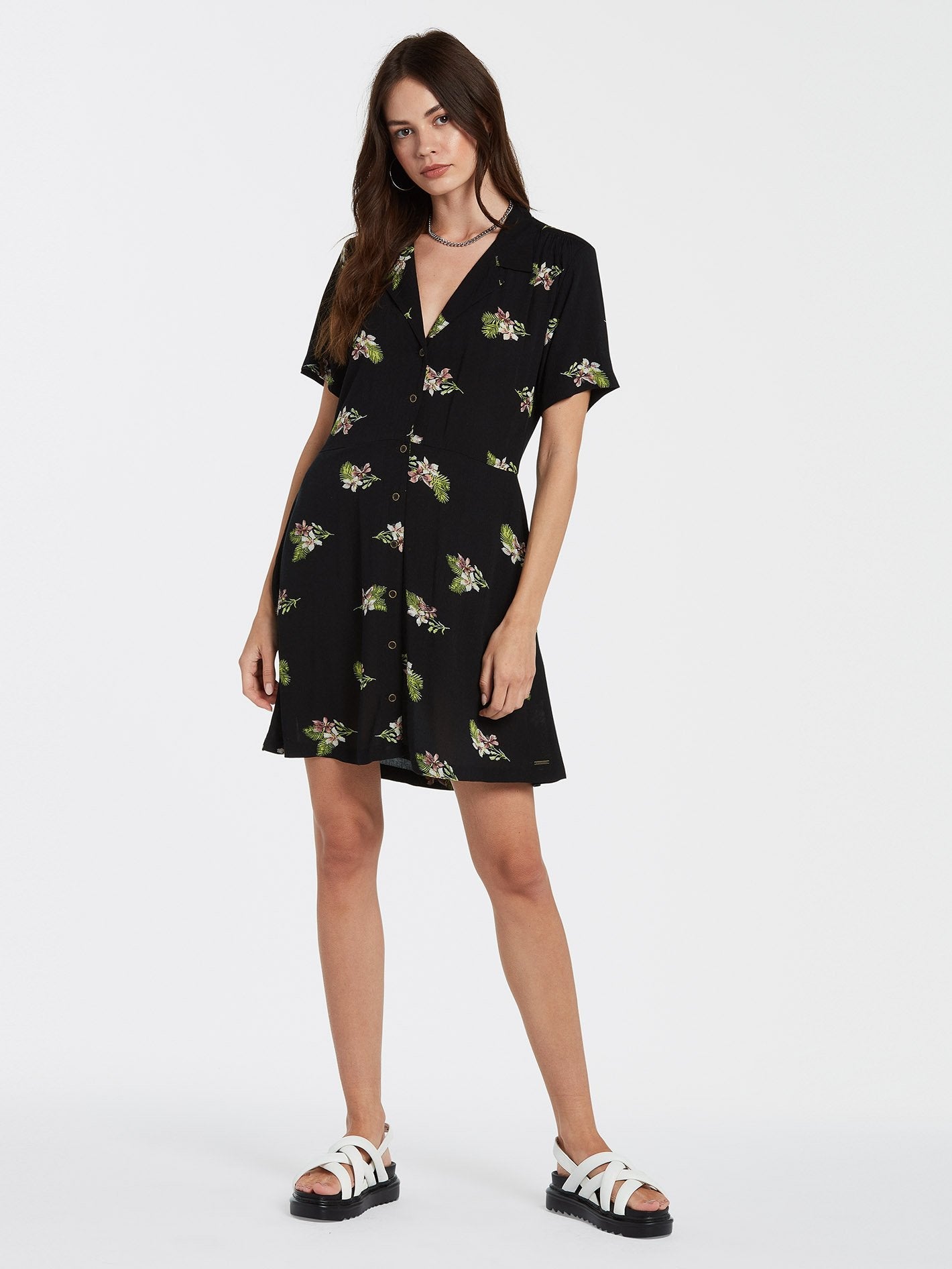 Stormy Tropix Dress - BLACK