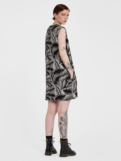 Stay Palm T Dress - BLACK WHITE