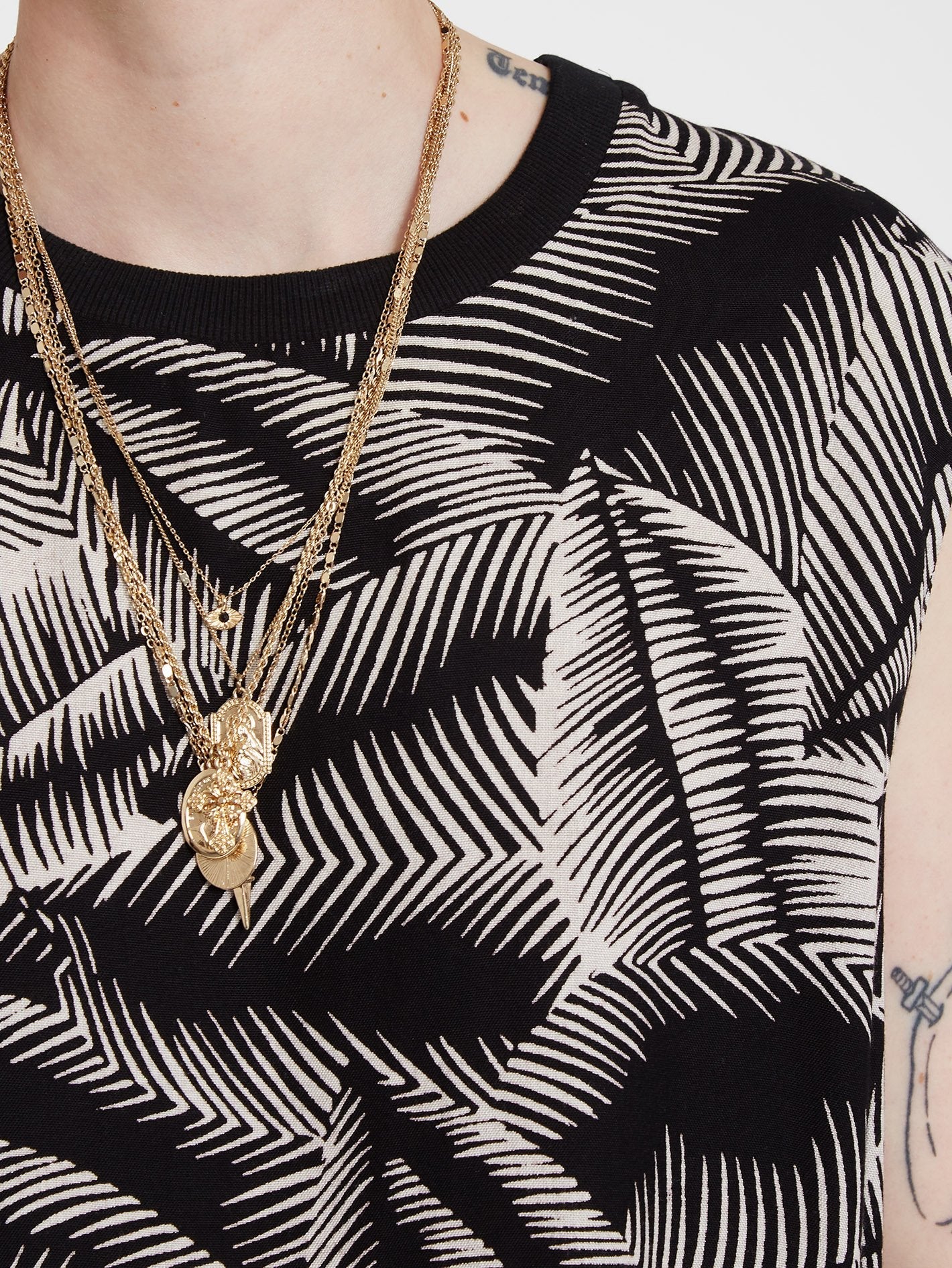 Stay Palm T Dress - BLACK WHITE