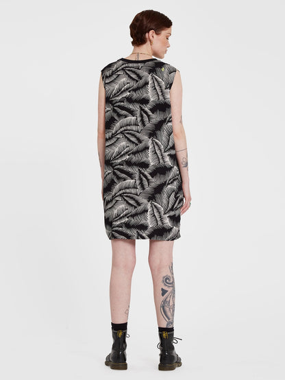 Stay Palm T Dress - BLACK WHITE