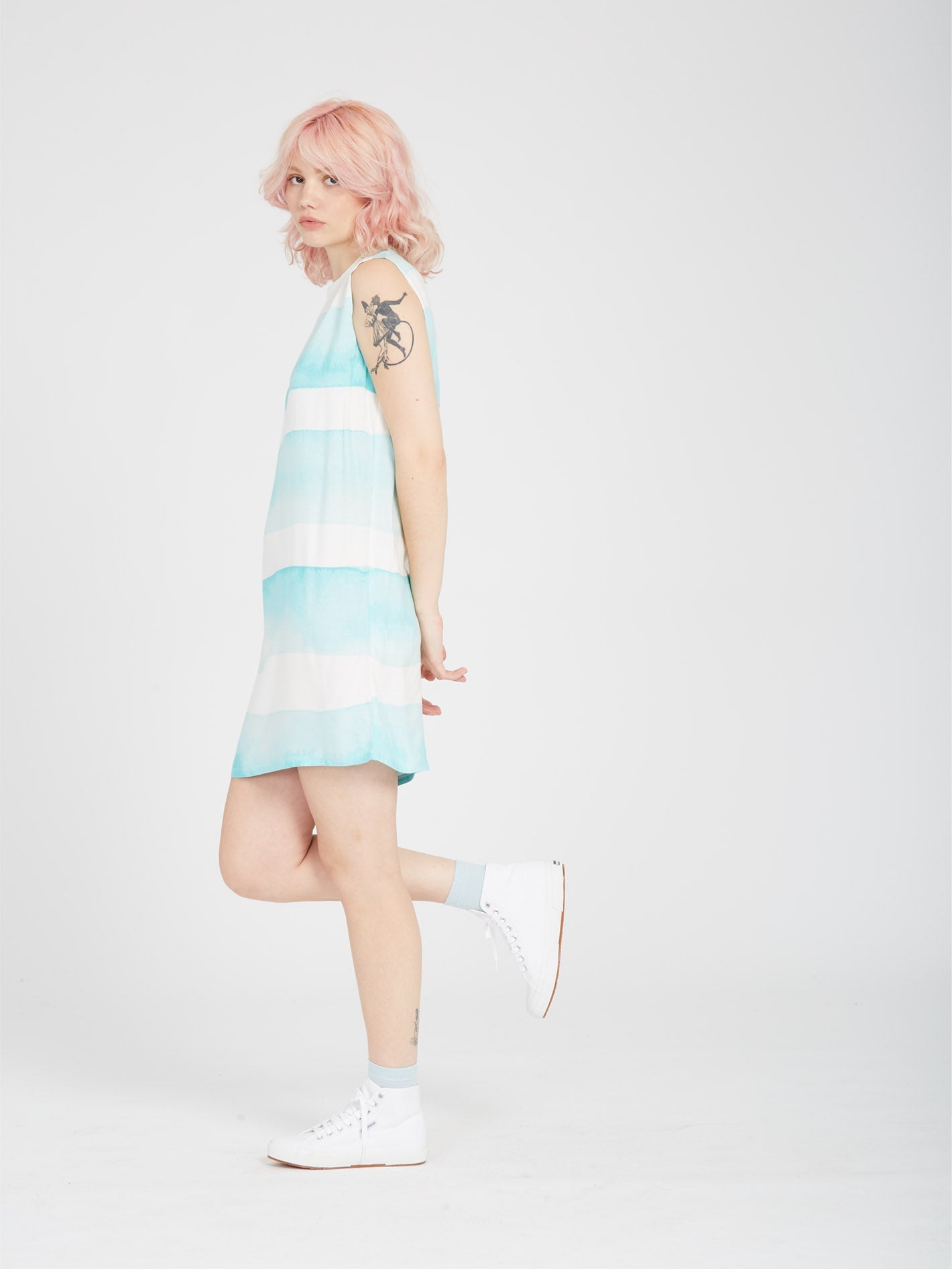 Robe Stay Stripes - PALE AQUA