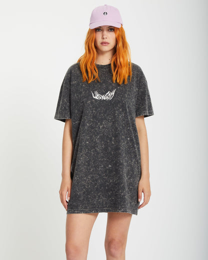 Alix T-Shirt-Kleid - VINTAGE SCHWARZ