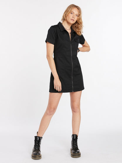 Frochickie Utility-Kleid – SCHWARZ