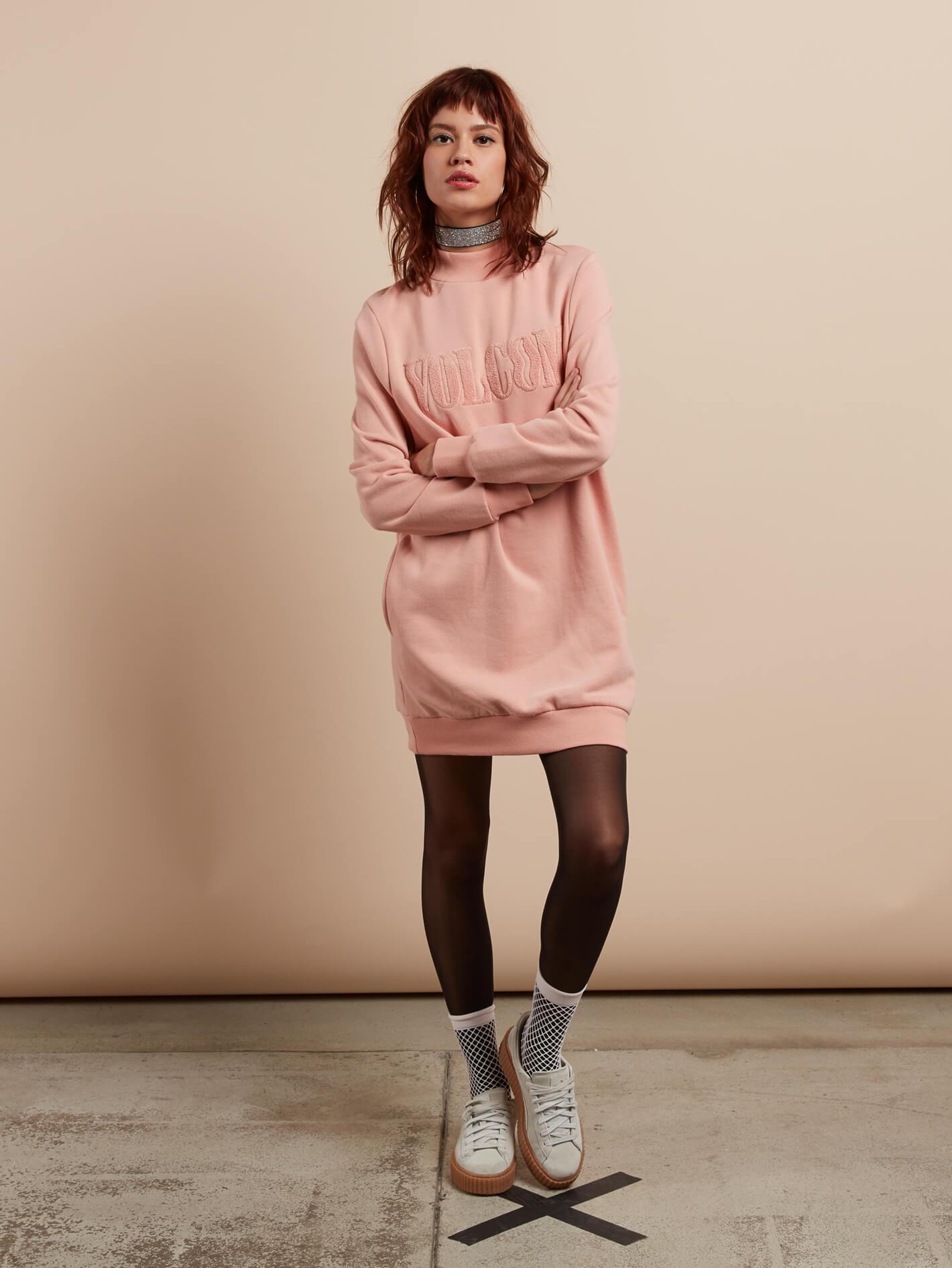 Burn City Sweater Dress - Mellow Rose