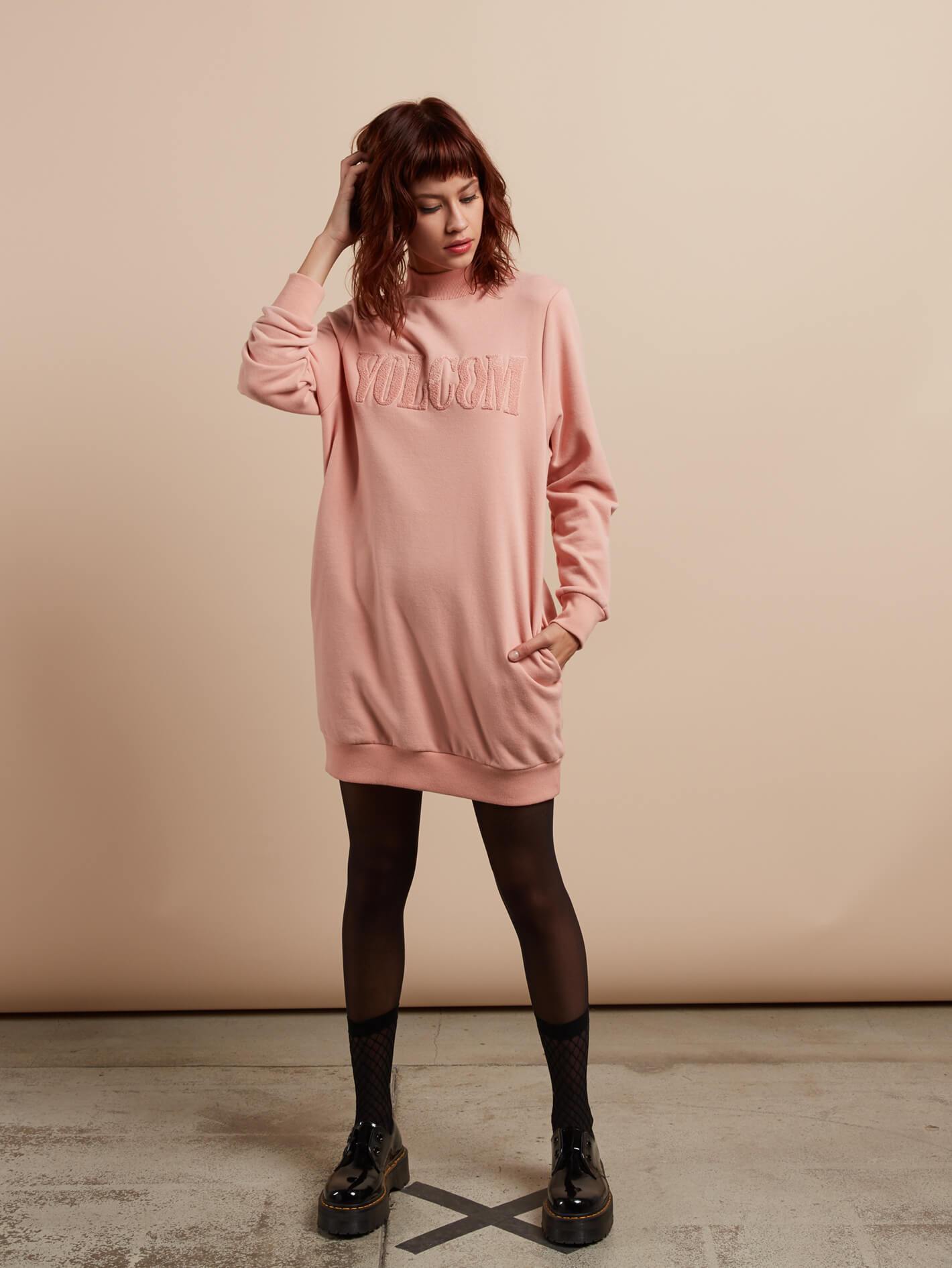 Burn City Sweater Dress - Mellow Rose