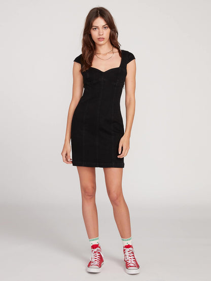 Im Not Sweet Kleid - PREMIUM WASH SCHWARZ