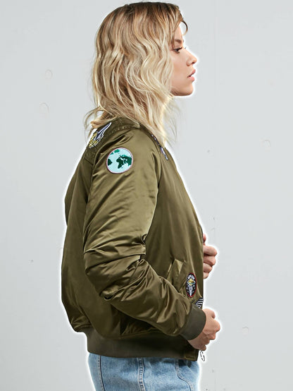 Georgia May Jagger Bomberjacke – Dunkles Camouflage