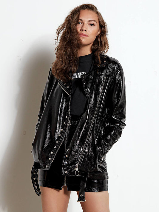 Patent Weather Jacket - Black