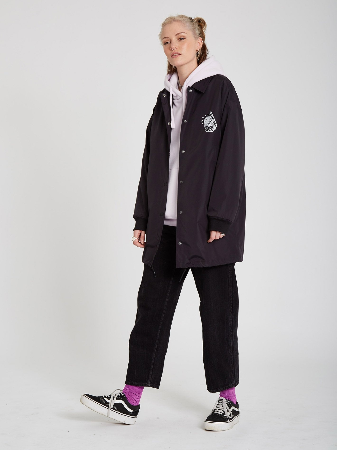 Vlong Coach-Jacke - Schwarz