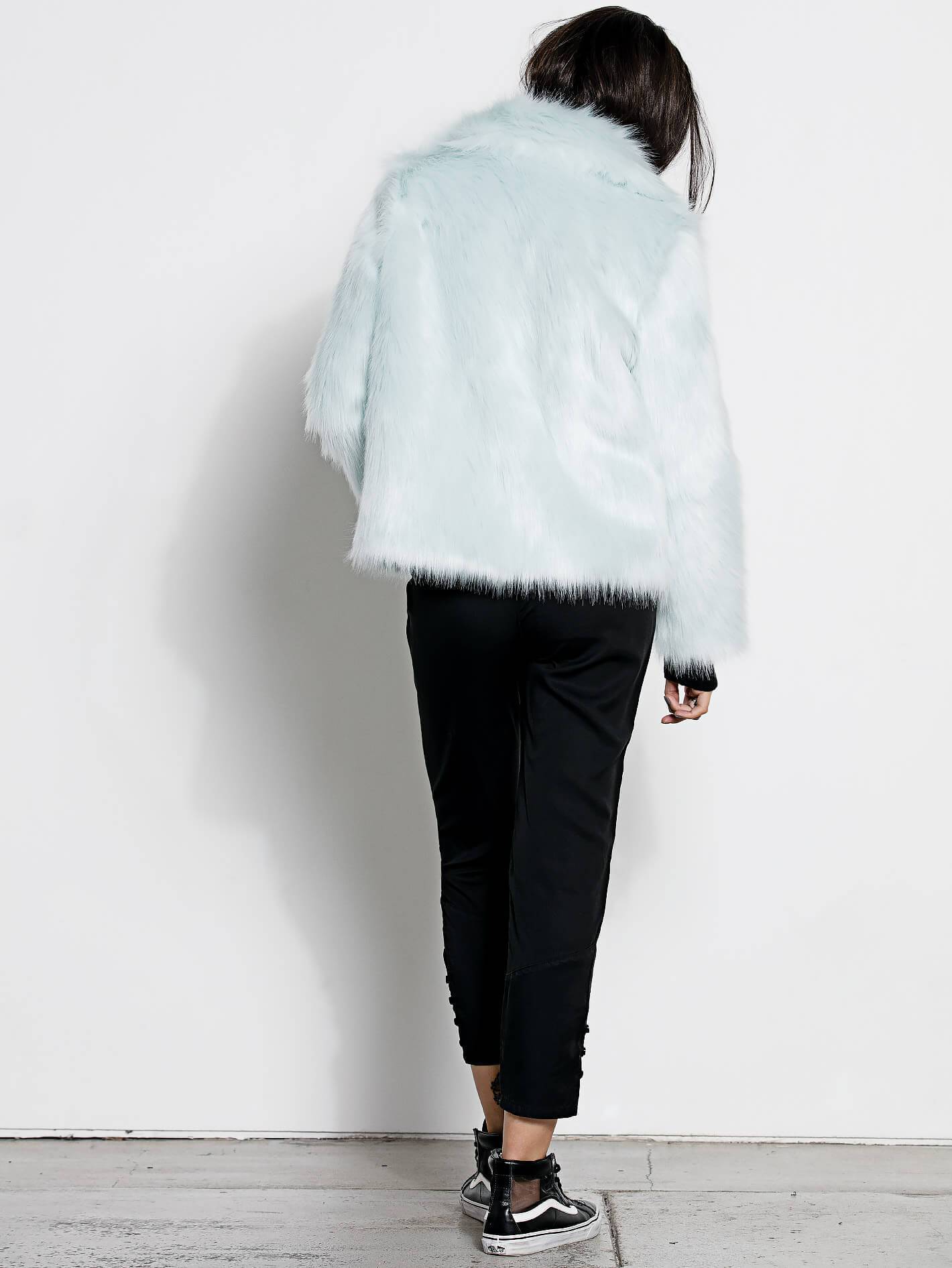 Georgia May Jagger Kunstpelzmantel - Cooles Blau