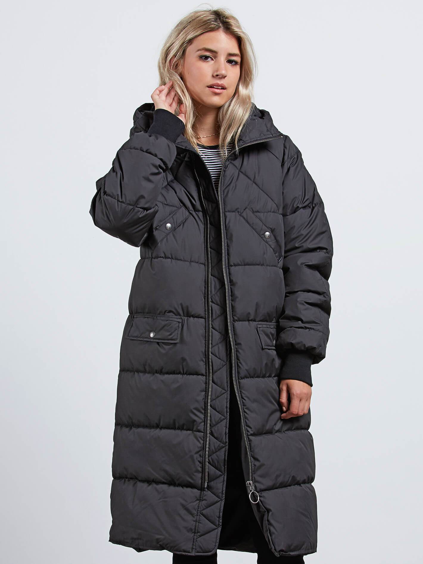 Chillax In Puffa Jacke – Schwarz