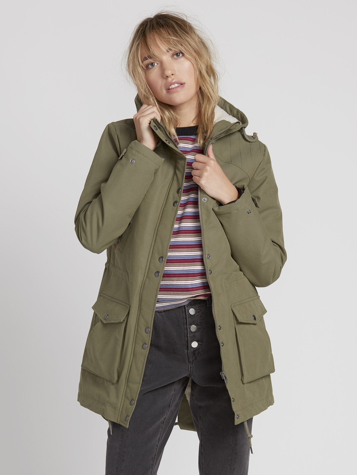 Walk On By 5K Parka – Armeegrün-Kombination