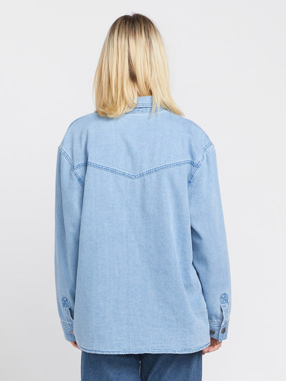 Chill Trap Shacket Jacket - CHINA BLUE