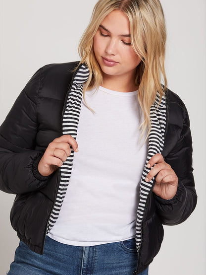 Puffs N Stuf Reversible Down Jacket - BLACK