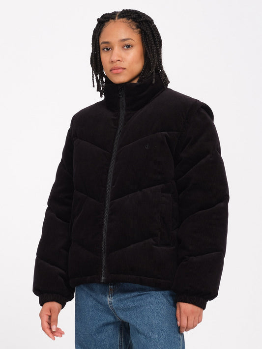 Cord'N Puff Down Jacket - BLACK