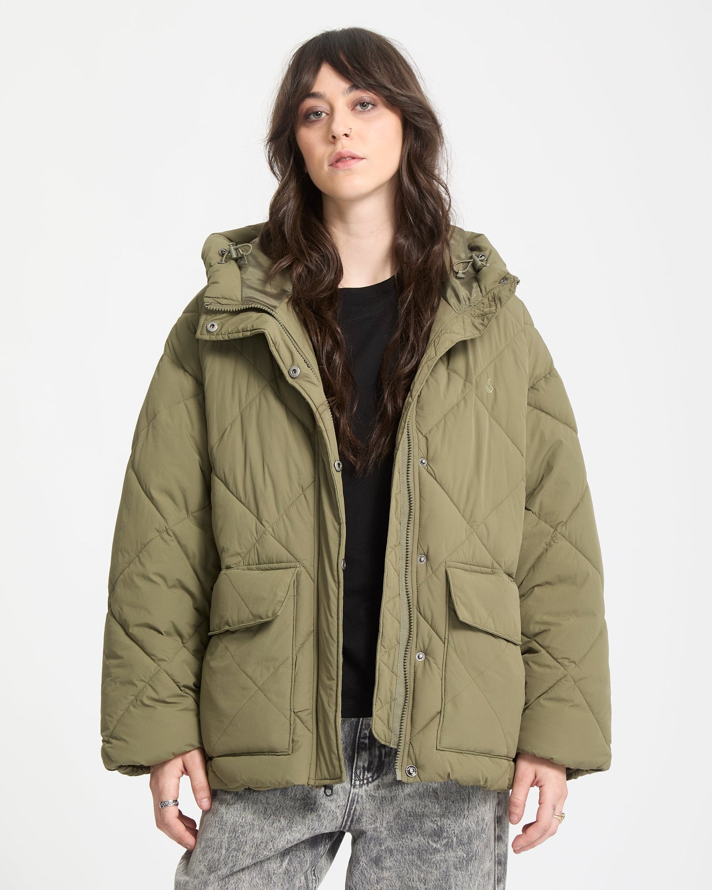 Out Of Boxy Daunenjacke - Wintermoss