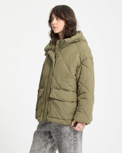 Out Of Boxy Daunenjacke - Wintermoss