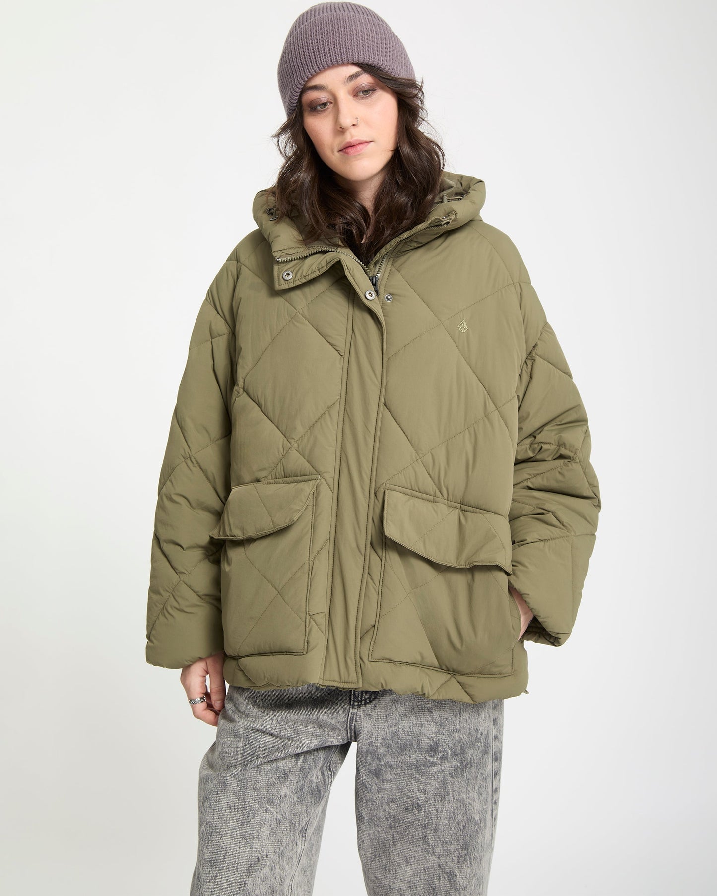 Out Of Boxy Daunenjacke - Wintermoss