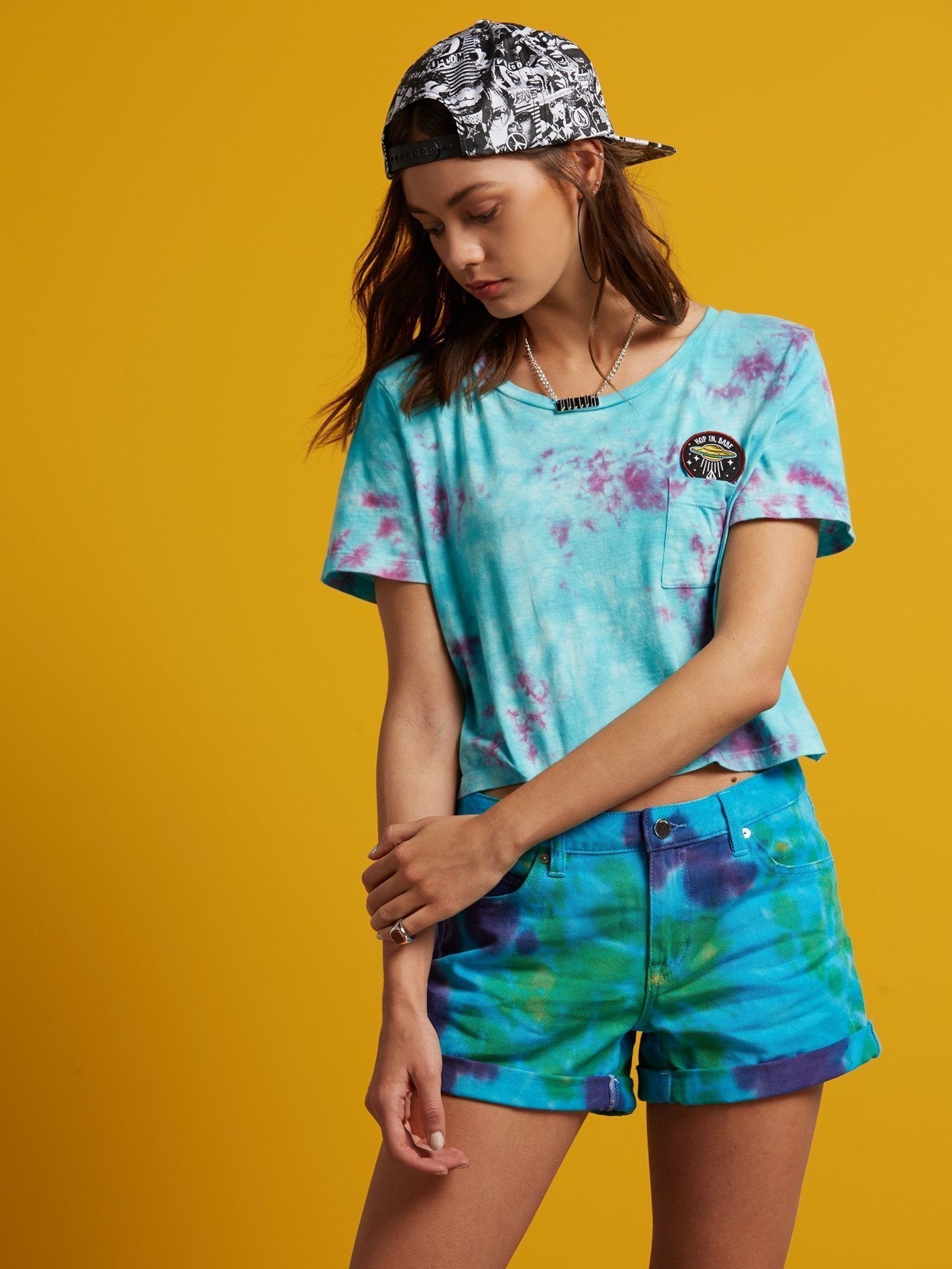 Georgia May Jagger Boyfriend-Shorts - Türkisches Blau