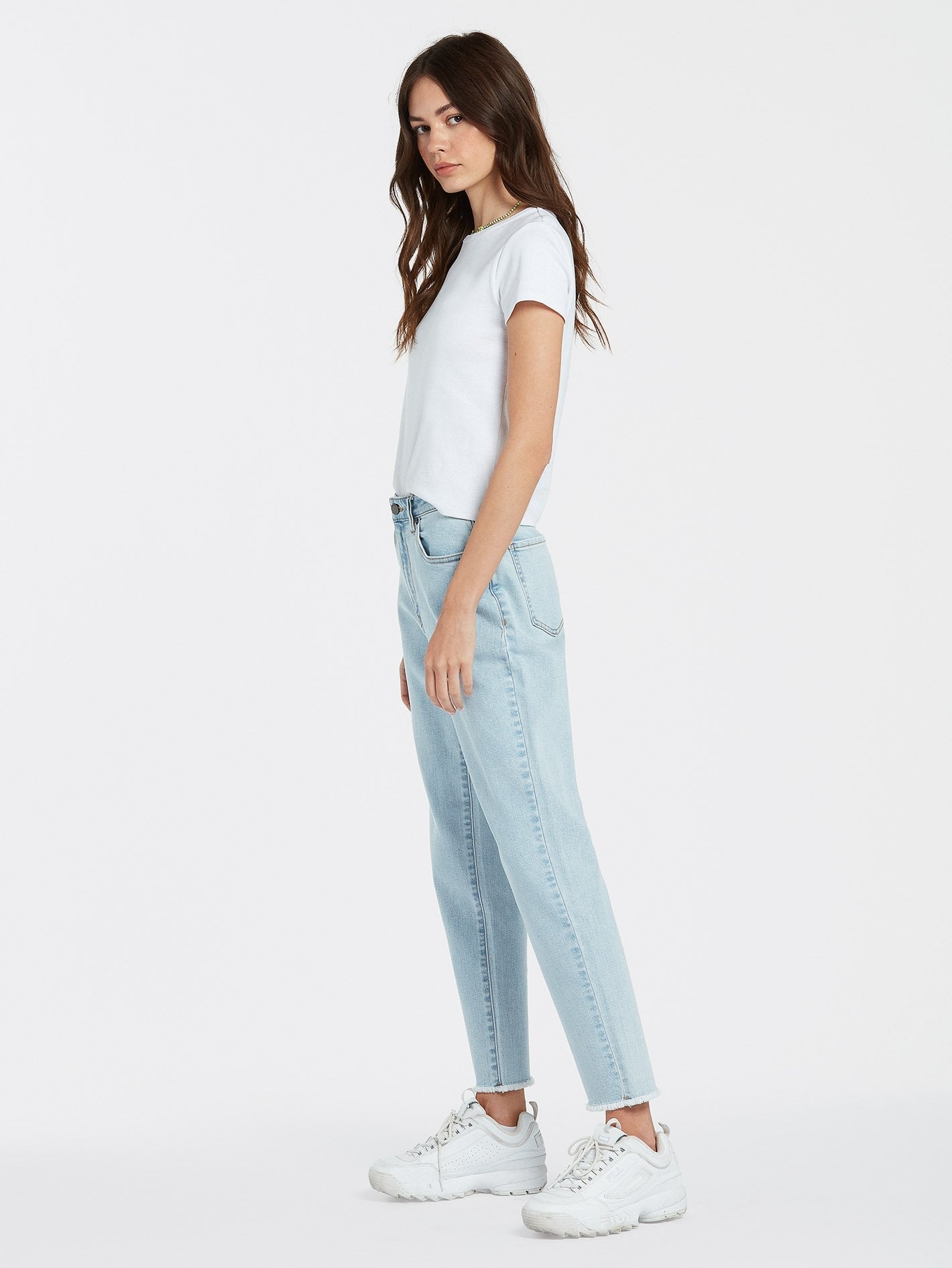 Stone Step High Rise Denim Jeans - THRIFTER BLUE LIGHT