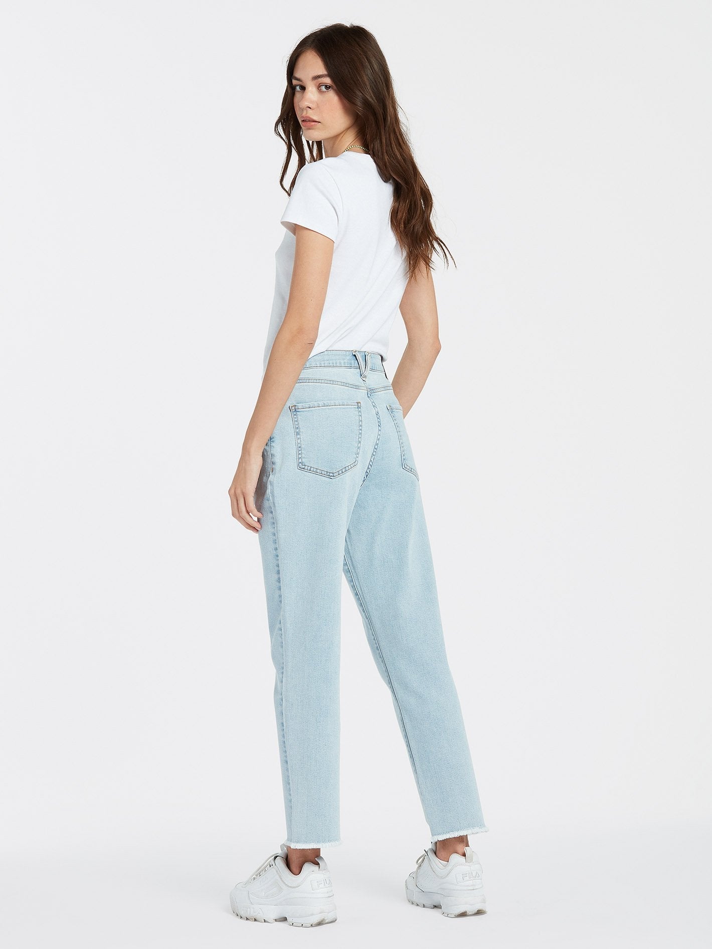 Stone Step High Rise Denim Jeans - THRIFTER BLUE LIGHT