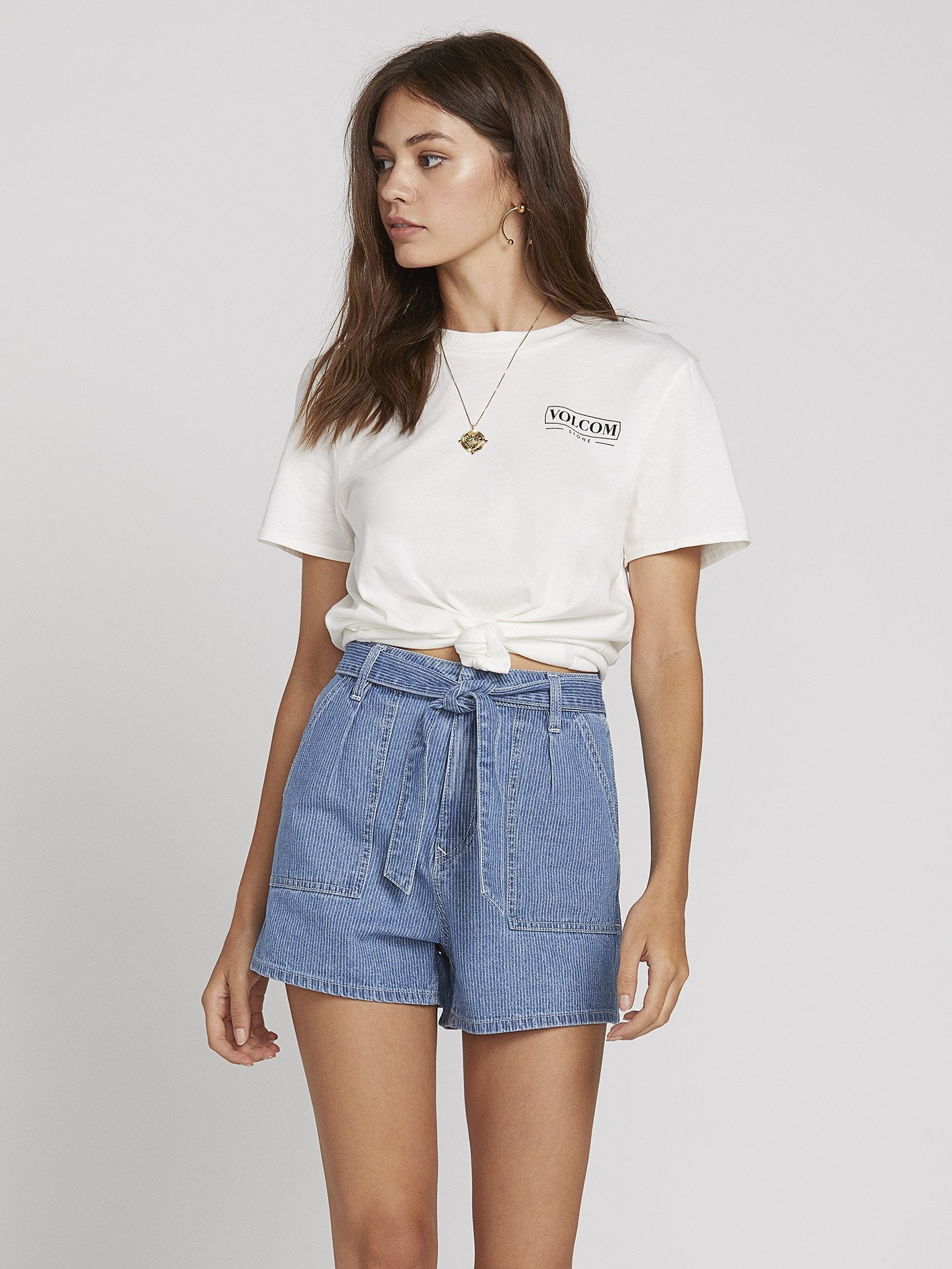 Shorts mit Zungenbindung – Gestreift
