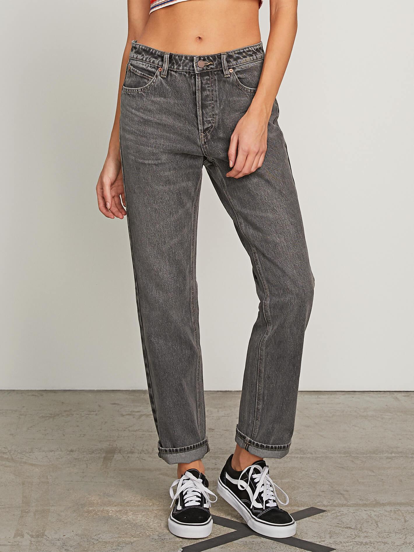 Stoney Boyfriend Jeans - Black Destructo