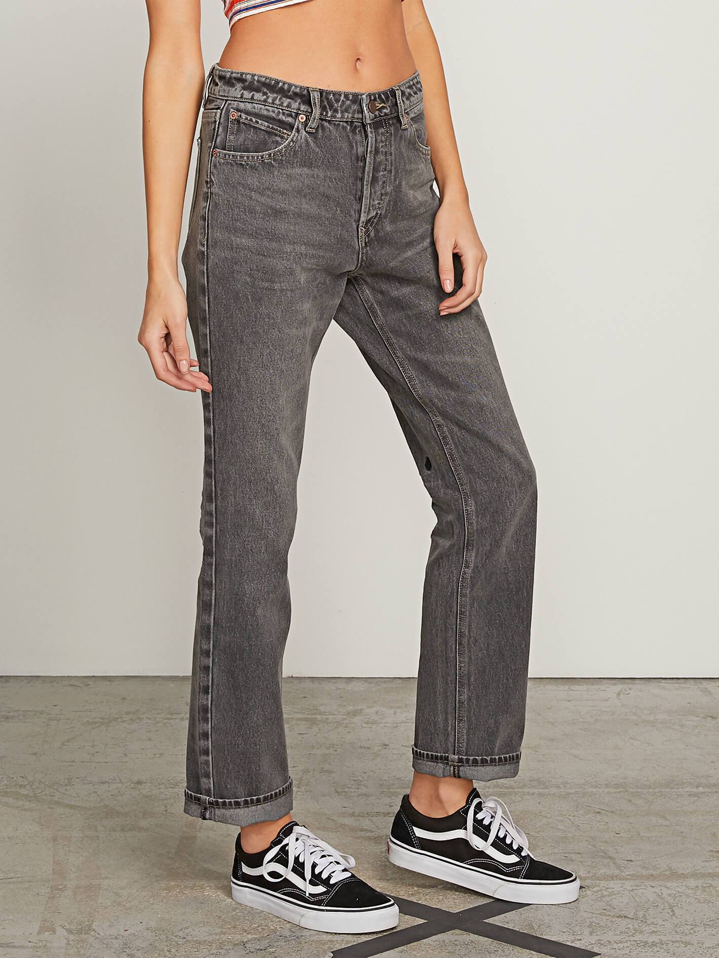 Stoney Boyfriend Jeans - Black Destructo