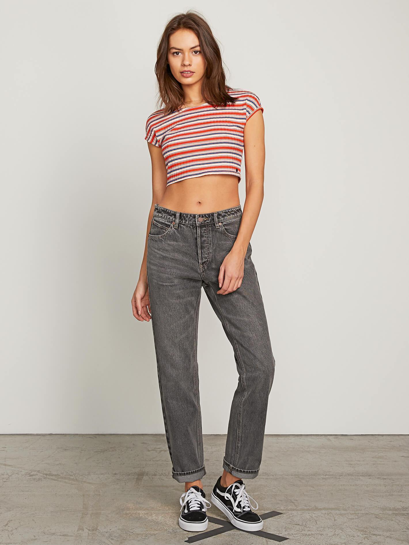 Stoney Boyfriend Jeans - Black Destructo