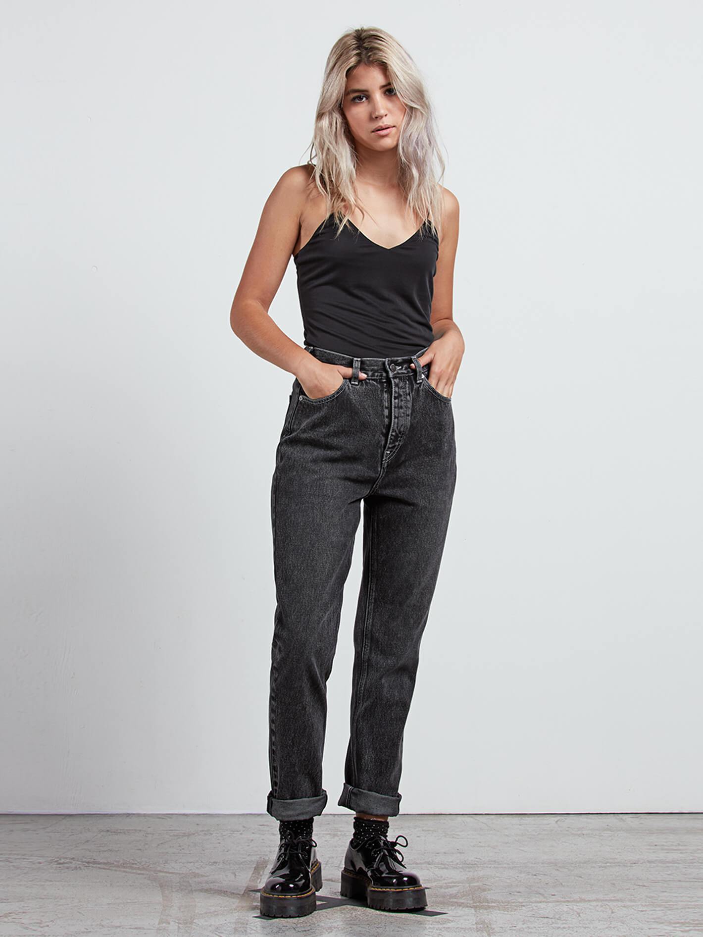 GMJ Stone Jeans - Tintenschwarz