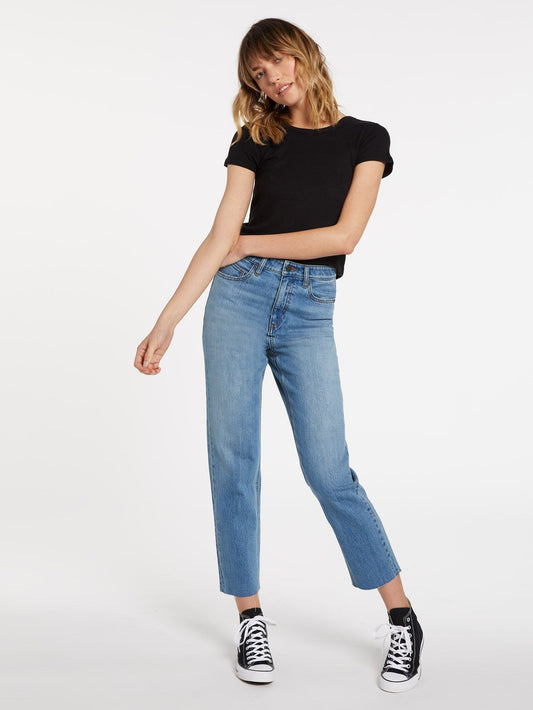 Stoned Straight Jeans - ASCHBLAU