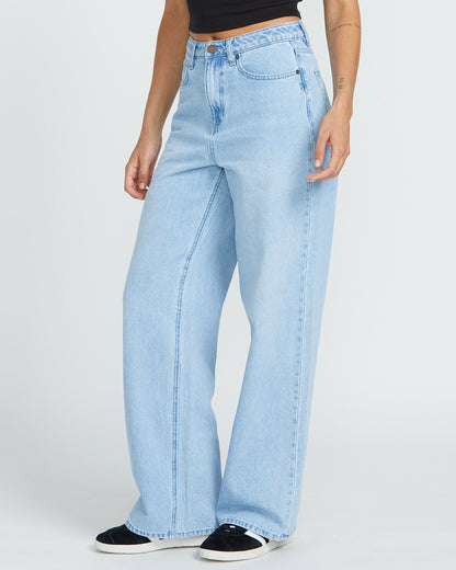 Stoned Boyfriend-Jeans mit hohem Bund – BLUE BIRD