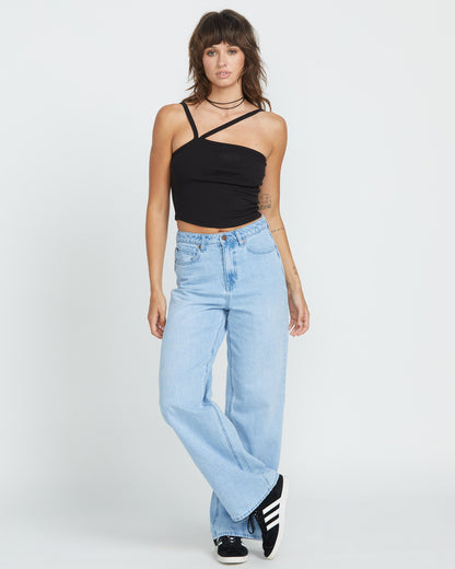 Stoned Boyfriend-Jeans mit hohem Bund – BLUE BIRD