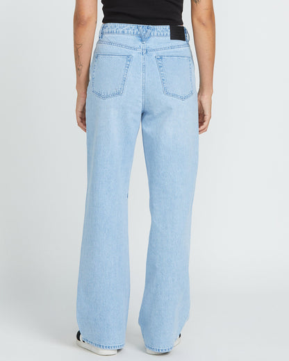 Stoned Boyfriend-Jeans mit hohem Bund – BLUE BIRD