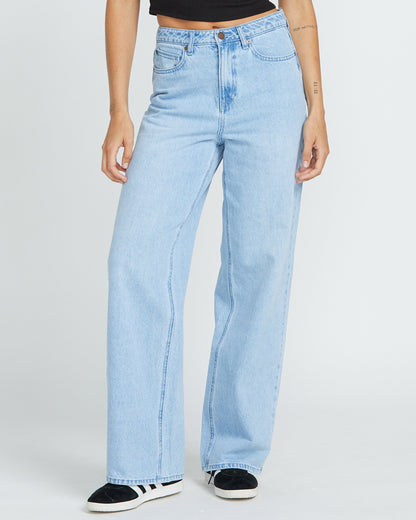 Stoned Boyfriend-Jeans mit hohem Bund – BLUE BIRD