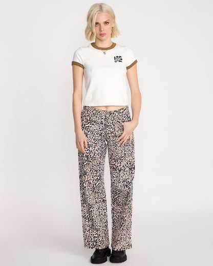 Stoned Boyfriend-Lowrise-Jeans – Tiermuster