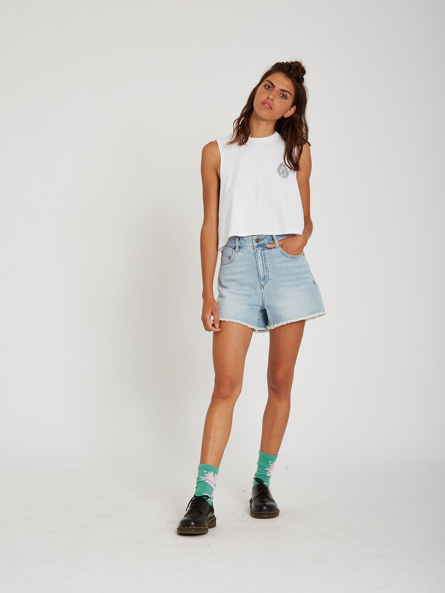 Stoney High Rise Shorts - Sun Faded Indigo