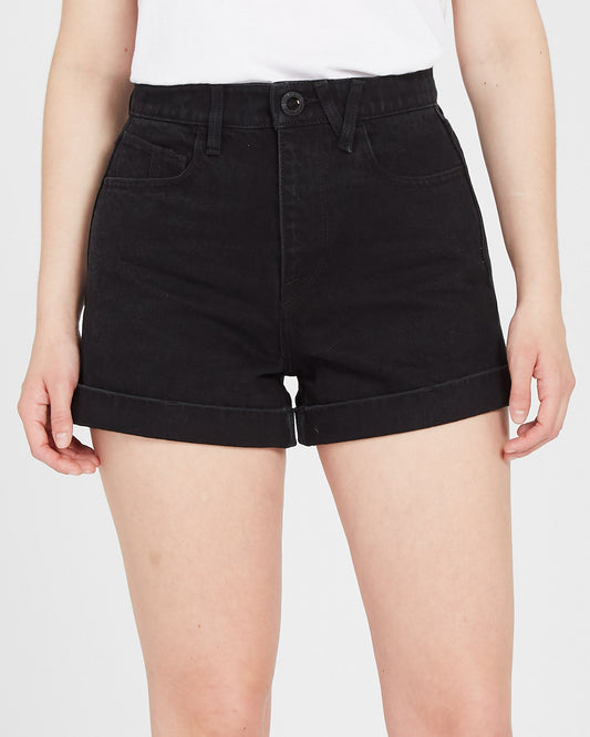 Weellow Jeansshorts - SCHWARZ