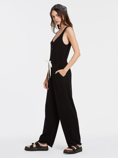 Lil Fleece Overalls - BLACK