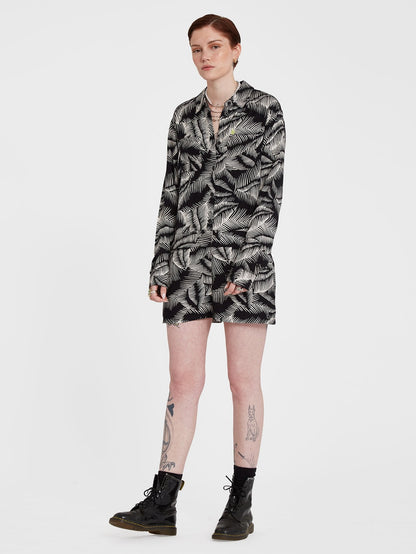 Stay Palm Playsuit - SCHWARZ WEISS