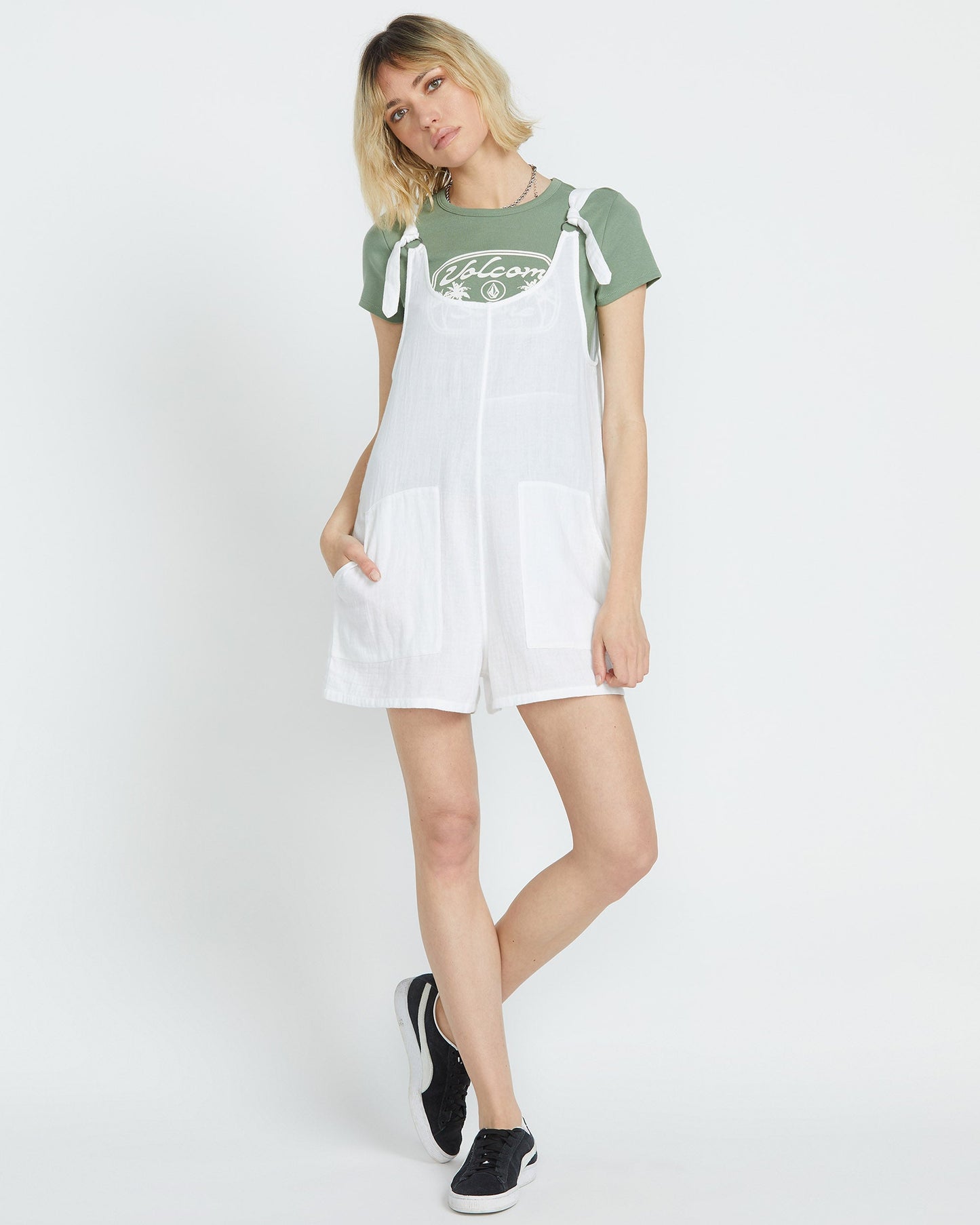 Lil Playsuit mit Bindebändern – WEISS