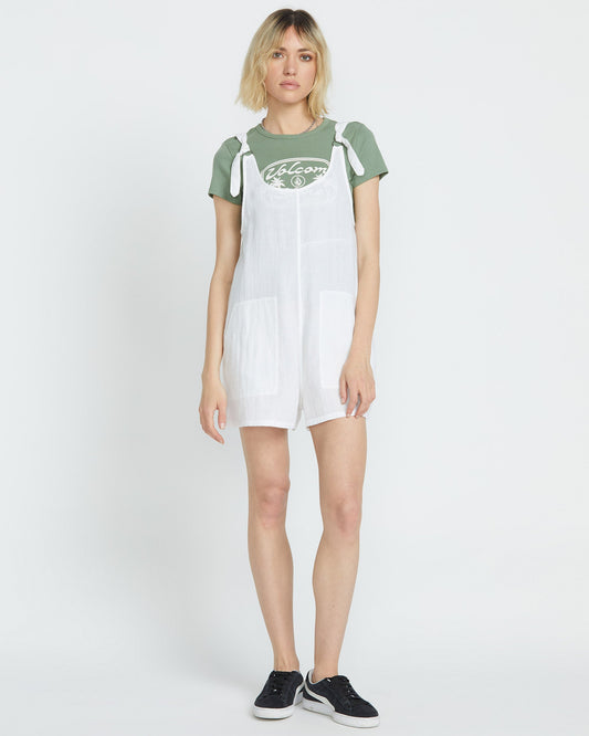 Lil Tie Strap Playsuit - WHITE