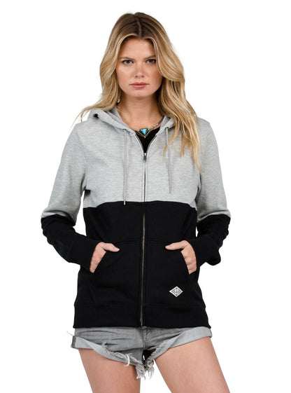Lived In Color Blocked Zip Hoody - Heather Gray