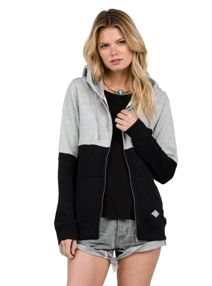 Lived In Color Blocked Zip Hoody - Heather Gray