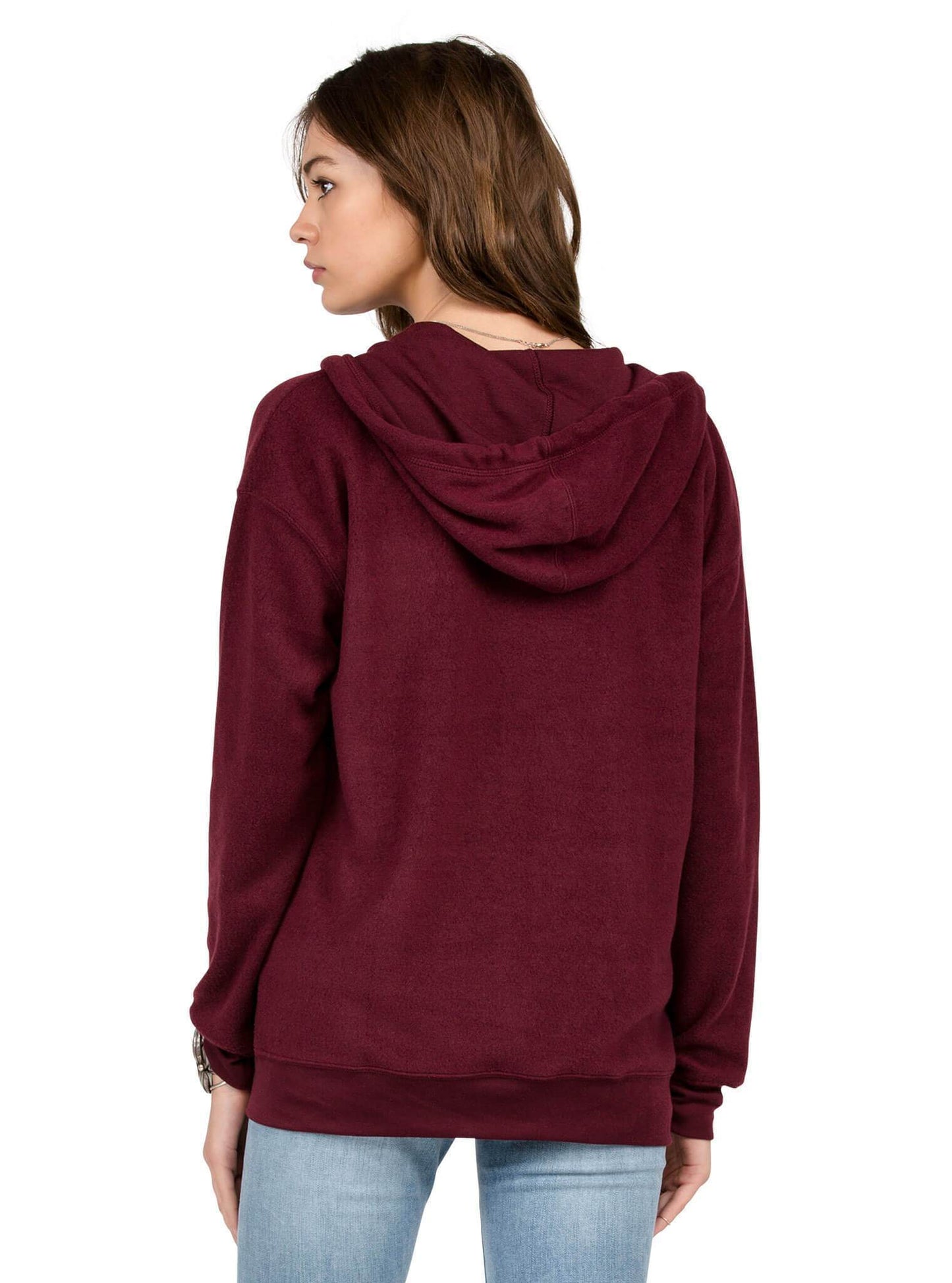 Lived In Kapuzen-Sweatshirt mit Reißverschluss - Merlot